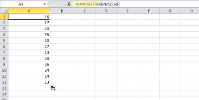 excel randbetween function